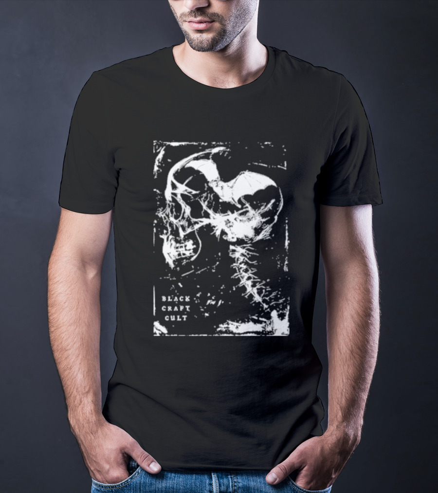 Black Craft Cult Skull Bat T-Shirt
