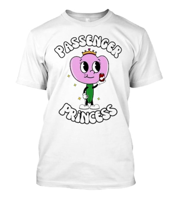 Passenger Princess Doublecrossco Cartoon Character With Crown And Drink T-Shirt