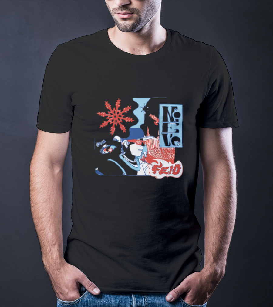 Ferxxo Merch Store Feid Nieve Snowflake Graphic Hip-Hop T-Shirt