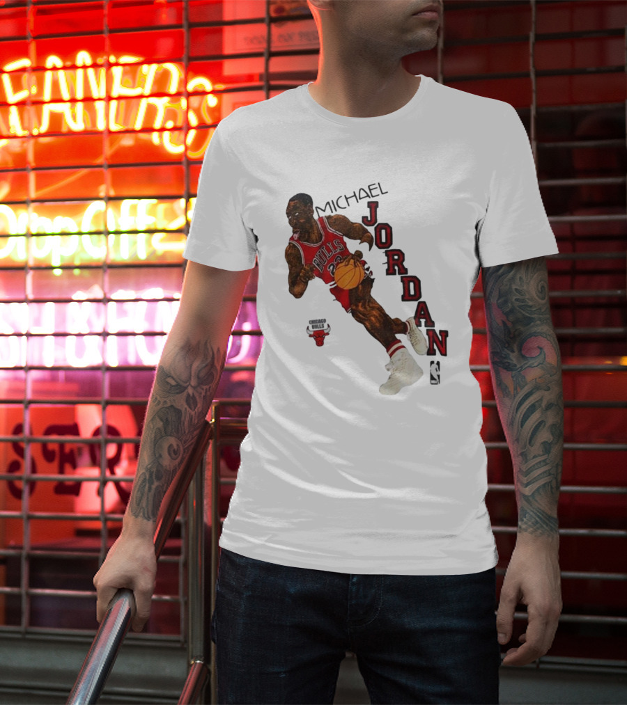 Michael Jordan Chicago Bulls Cartoon NBA T-Shirt