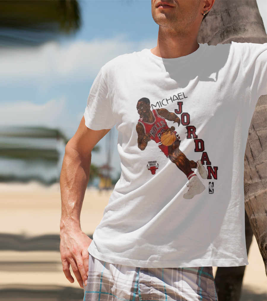 Michael Jordan Chicago Bulls Cartoon NBA T-Shirt