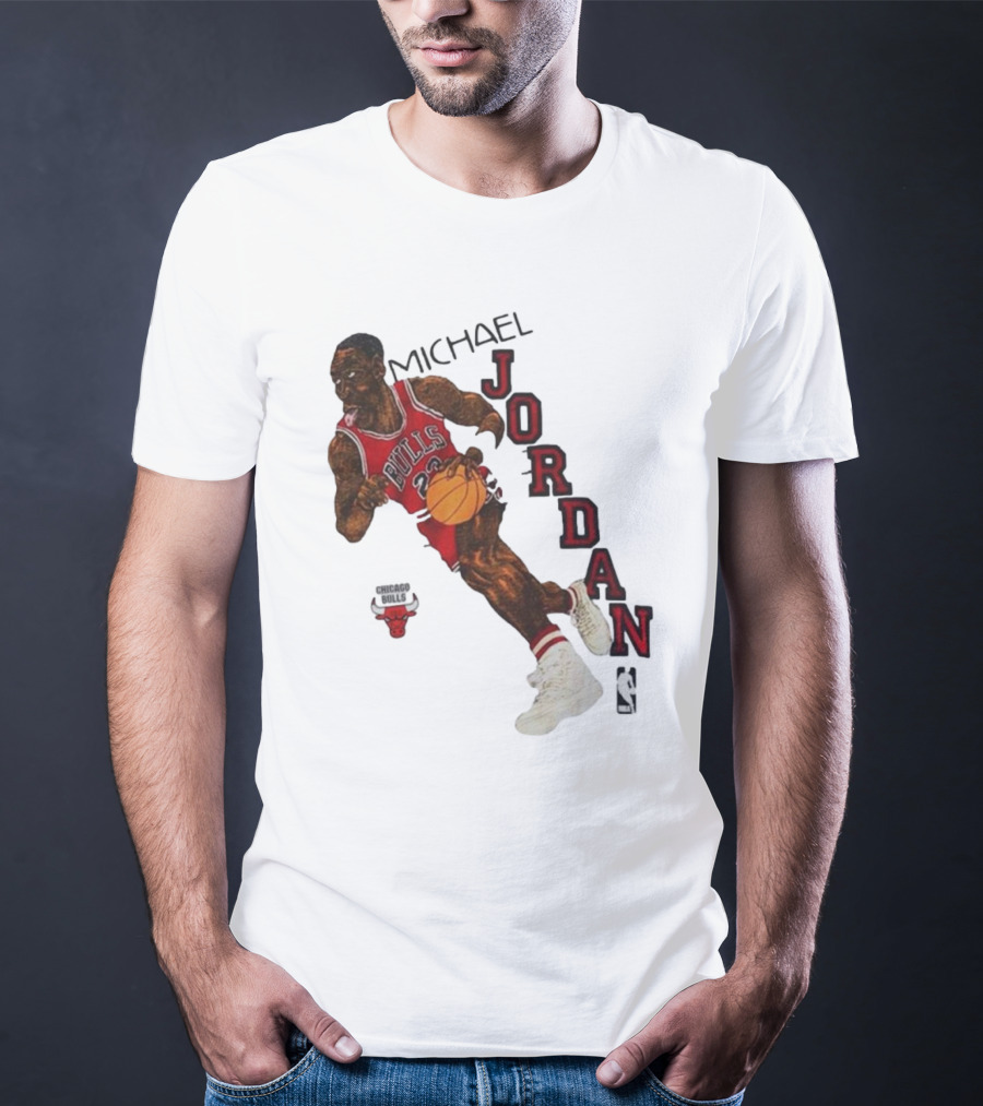 Michael Jordan Chicago Bulls Cartoon NBA T-Shirt