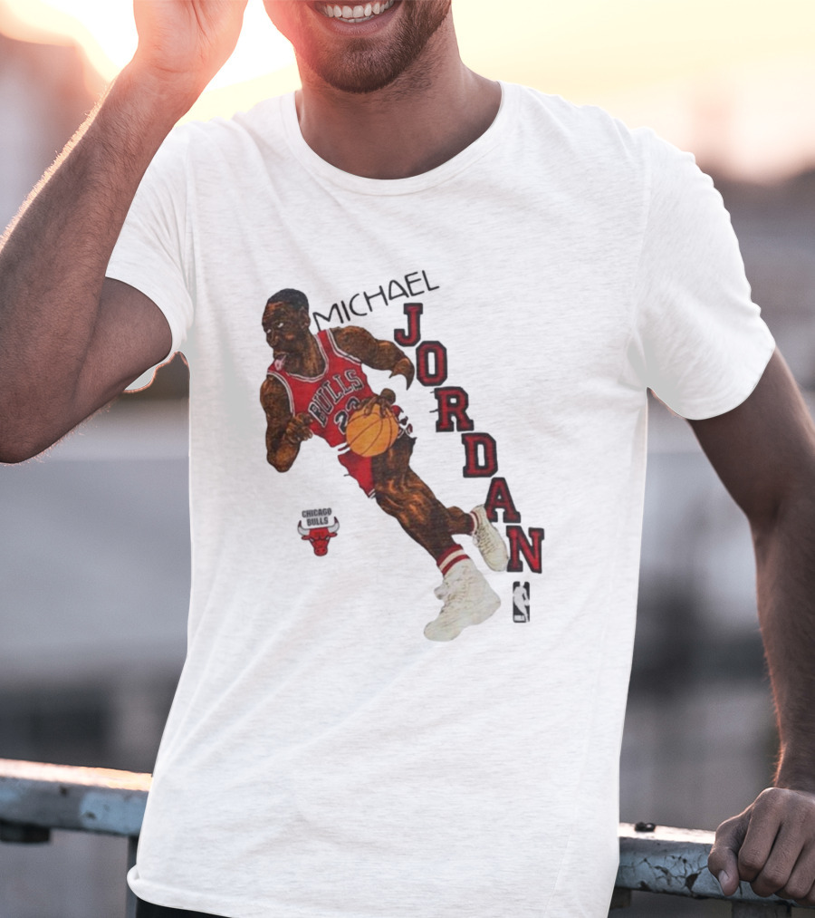 Michael Jordan Chicago Bulls Cartoon NBA T-Shirt