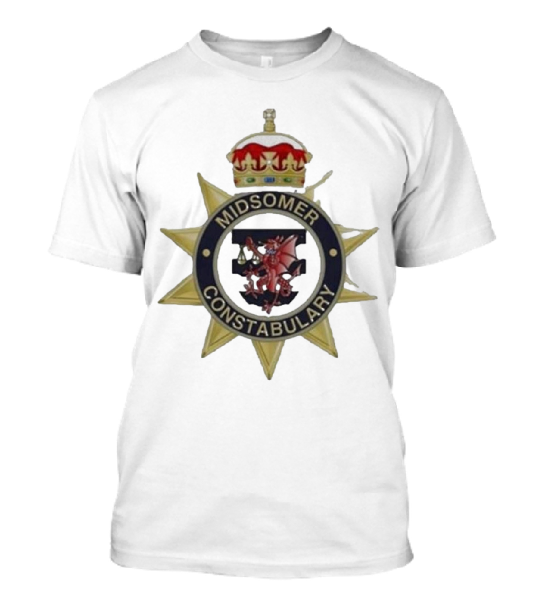 Midsomer Constabulary Badge With Crown And Dragon Emblem T-Shirt