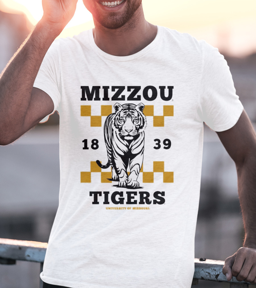 Mizzou Tigers University Of Missouri 1839 Tiger Walking T-Shirt