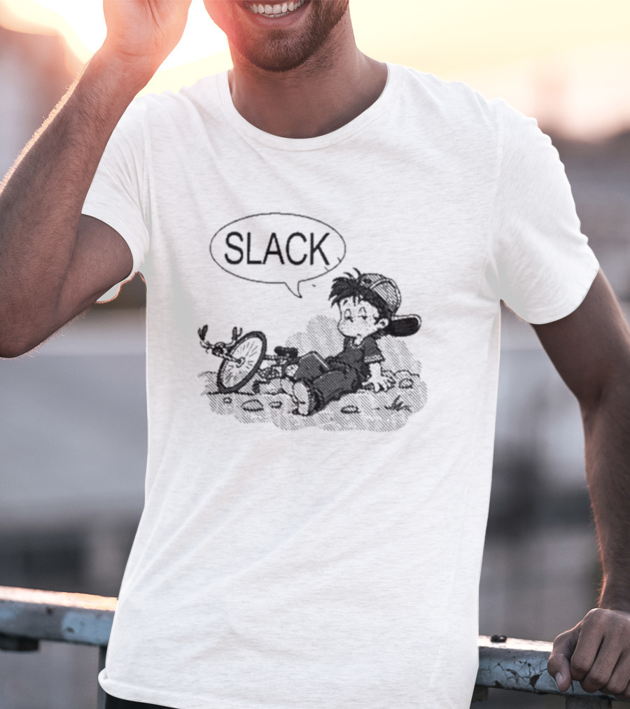 Slack Magazine Slack Biker Comic Character T-Shirt