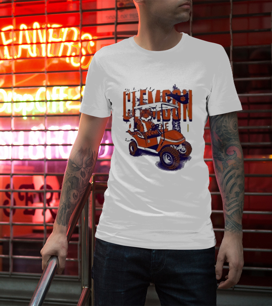 Clemson Tigers Golf Cart Mascot Adventure T-Shirt