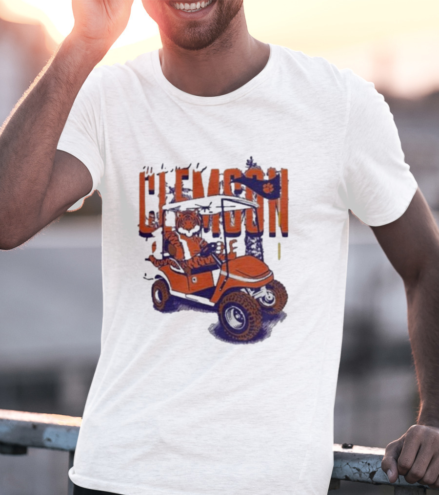 Clemson Tigers Golf Cart Mascot Adventure T-Shirt