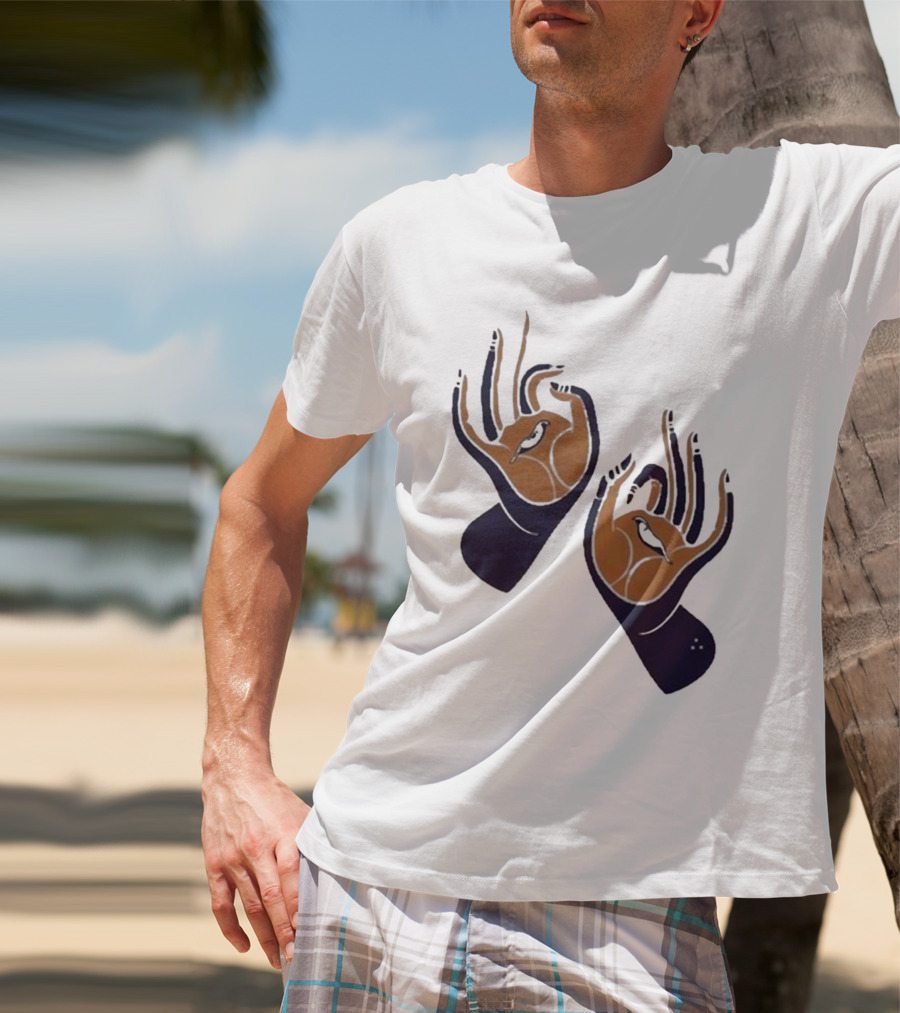 Zwangere Guy Zg Hands Bird Motif T-Shirt