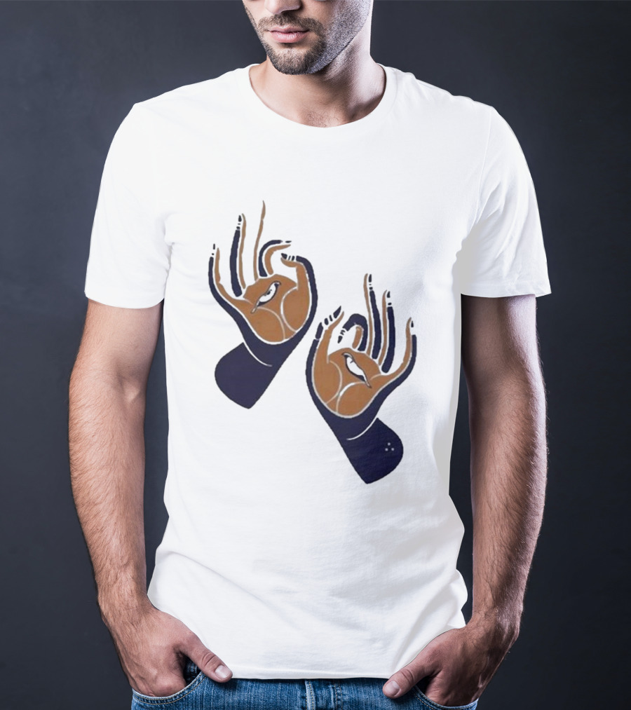 Zwangere Guy Zg Hands Bird Motif T-Shirt