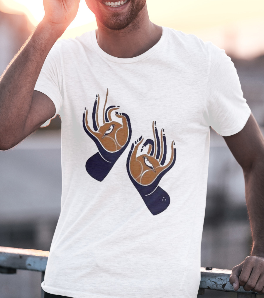 Zwangere Guy Zg Hands Bird Motif T-Shirt