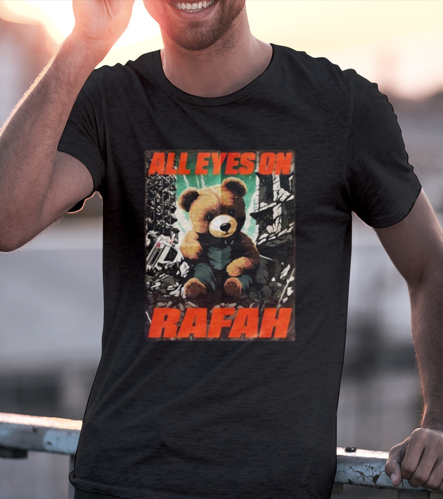 All Eyes On Rafah Bear Amidst Urban Rubble T-Shirt