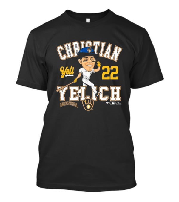 Christian Yelich Milwaukee Brewers Yeli 22 Caricature Players T-Shirt