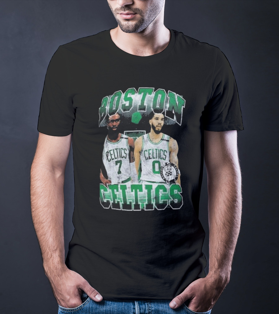 Boston Celtics Jayson Tatum Jaylen Brown Player Duo Vintage Basketball T-Shirt