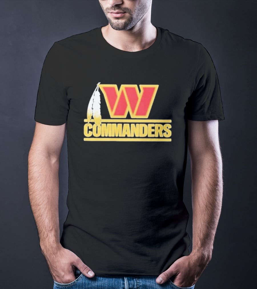 Coach Dan Quinn Commanders Logo W Feather T-Shirt