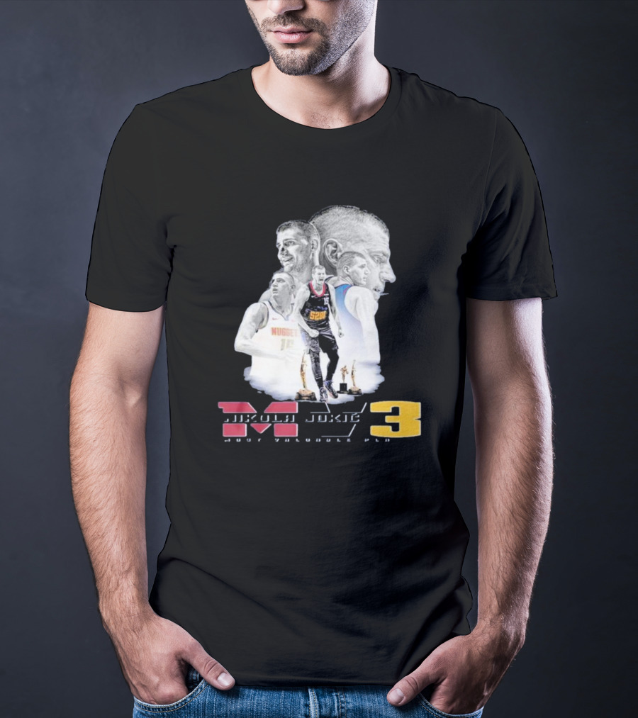 Nikola Jokic MVP 3 Basketball Star Denver Nuggets Most Valuable Player T-Shirt