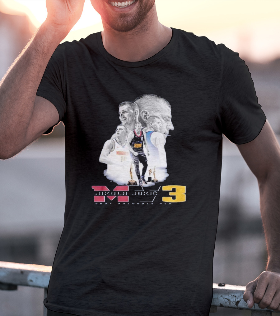 Nikola Jokic MVP 3 Basketball Star Denver Nuggets Most Valuable Player T-Shirt