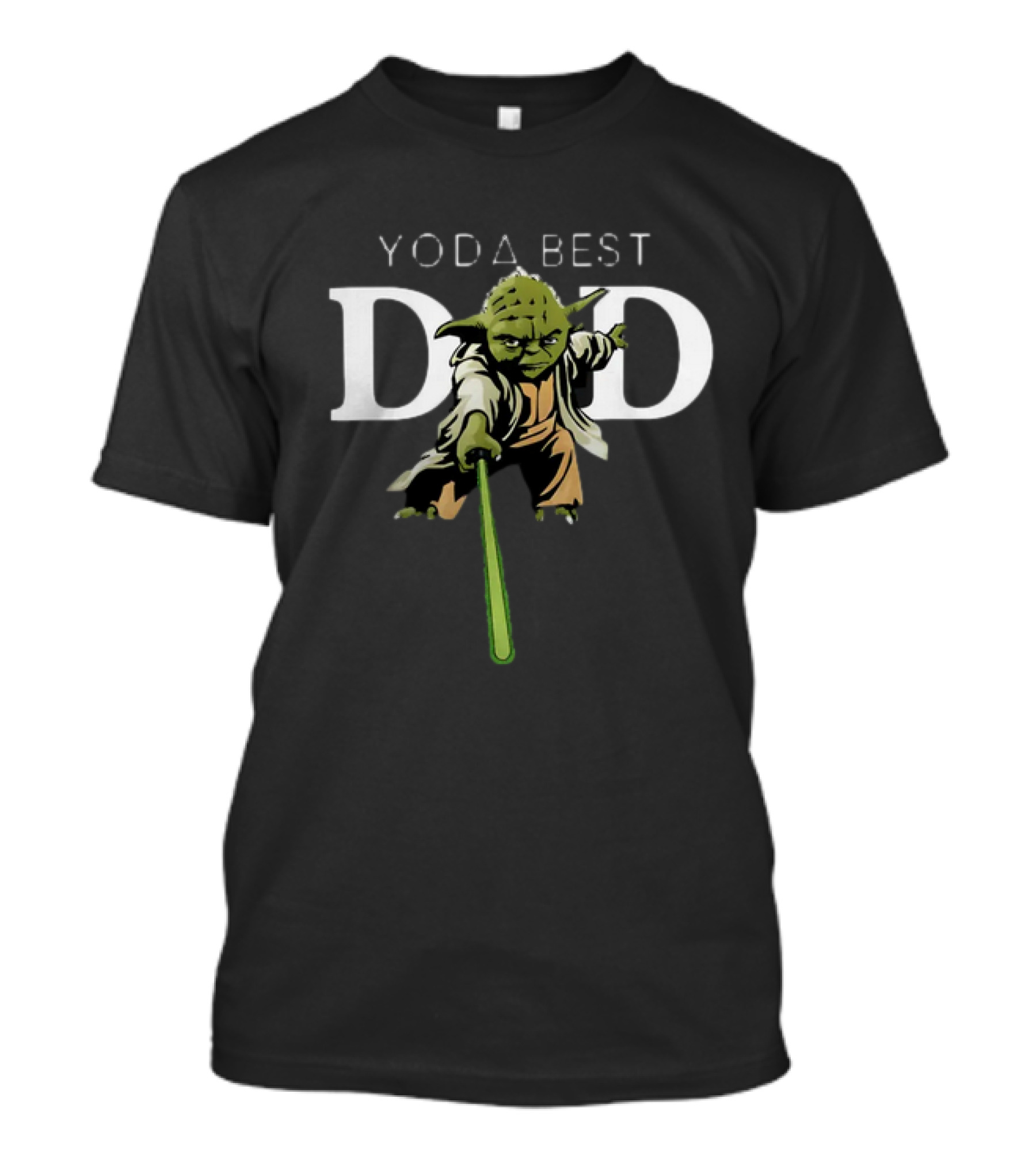 Yoda Best Dad Star Wars Fathers Day Green Lightsaber Jedi Master T-Shirt