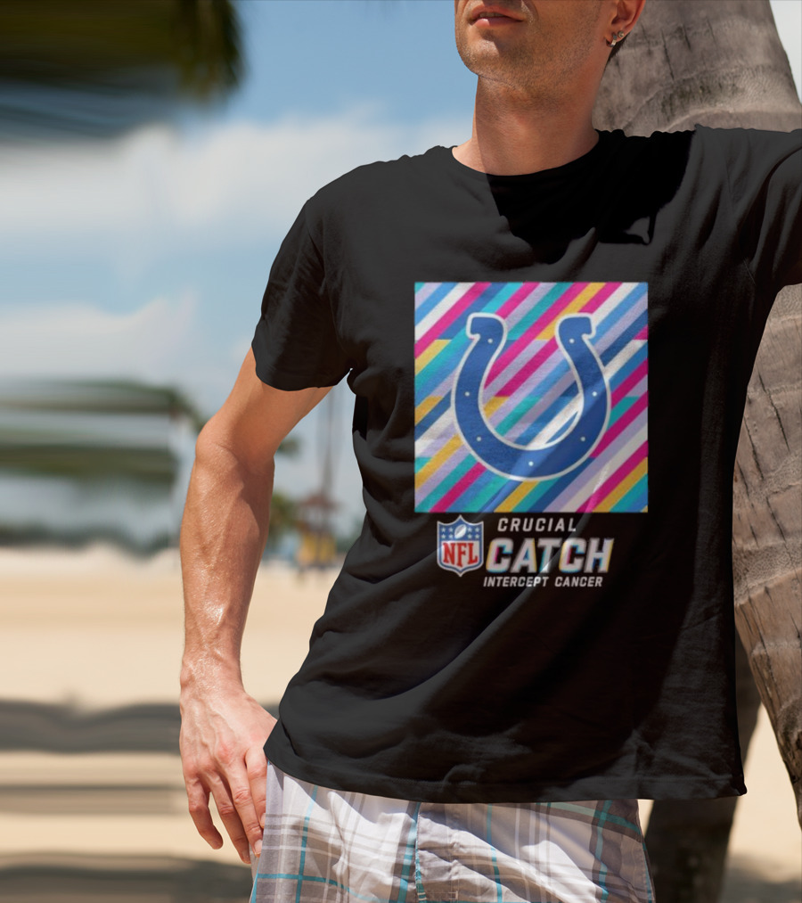 Indianapolis Colts NFL Crucial Catch Intercept Cancer T-Shirt