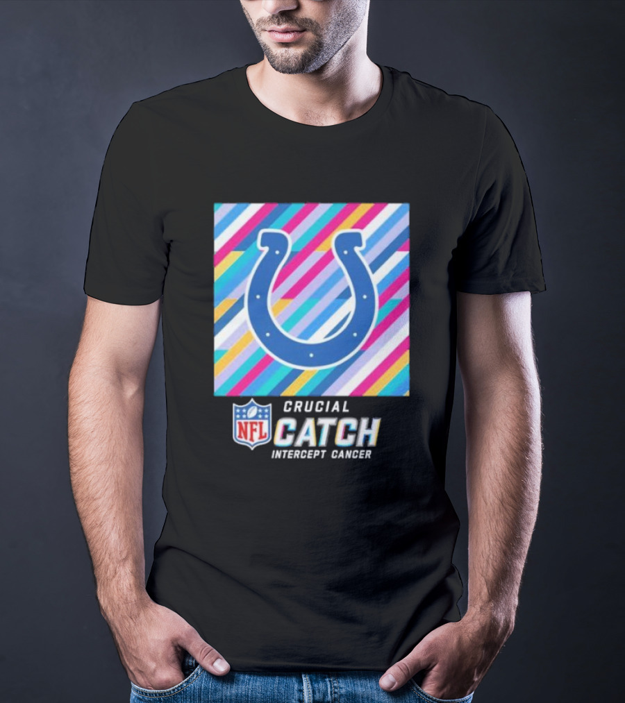 Indianapolis Colts NFL Crucial Catch Intercept Cancer T-Shirt