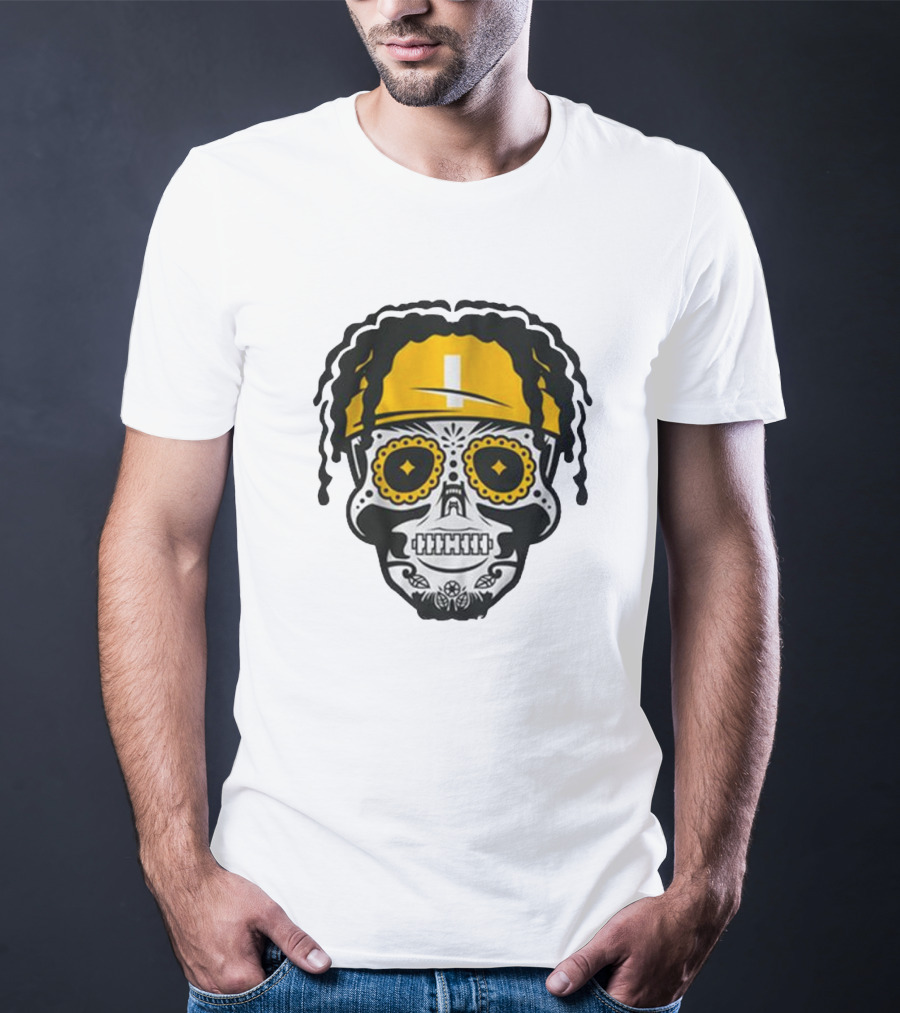 Justin Fields Pittsburgh Football Sugar Skull T-Shirt