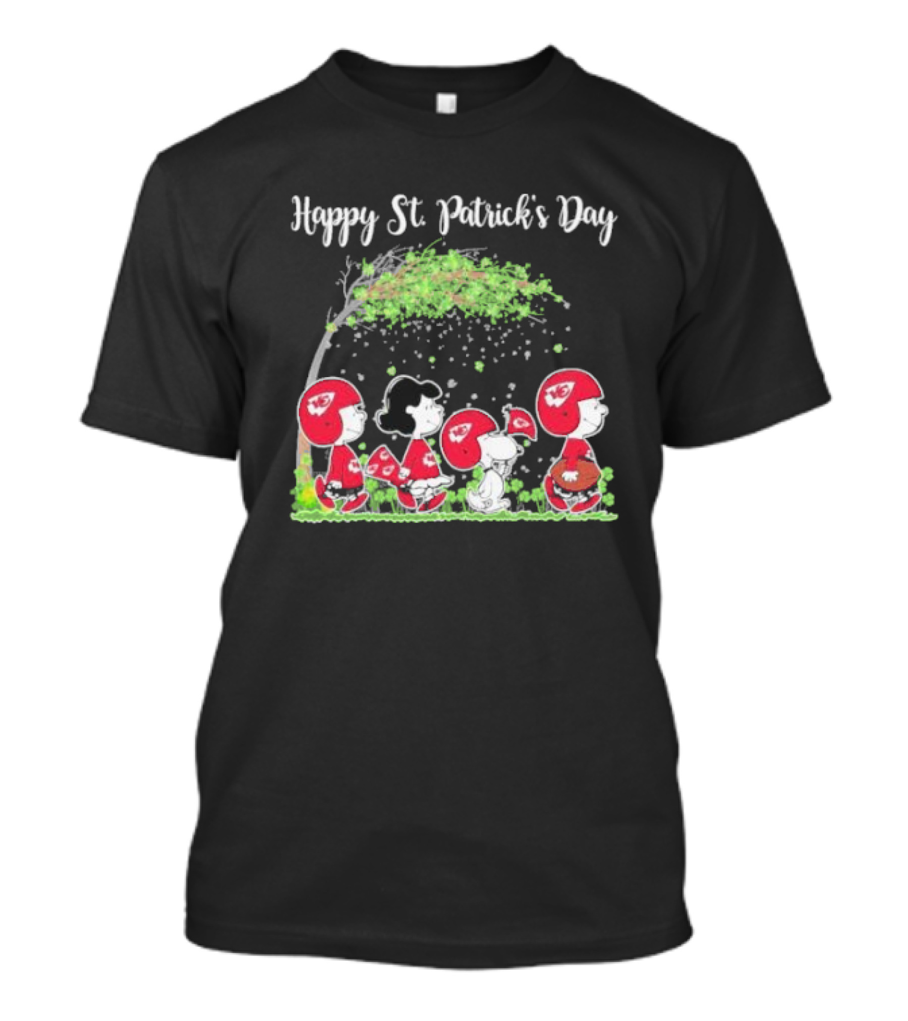 Kansas City Chiefs Peanuts Characters Happy St. Patrick’s Day T-Shirt