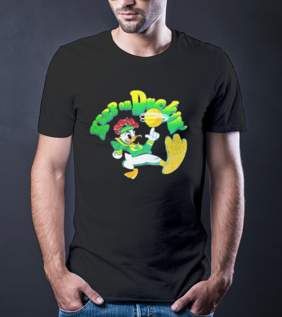 Keep On Duckin' Oregon Ducks Mascot Basketball Dunk T-Shirt