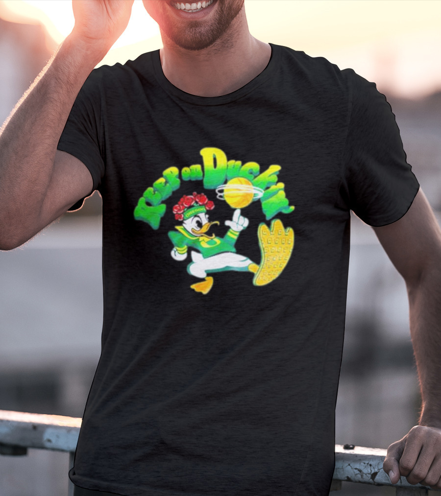 Keep On Duckin' Oregon Ducks Mascot Basketball Dunk T-Shirt