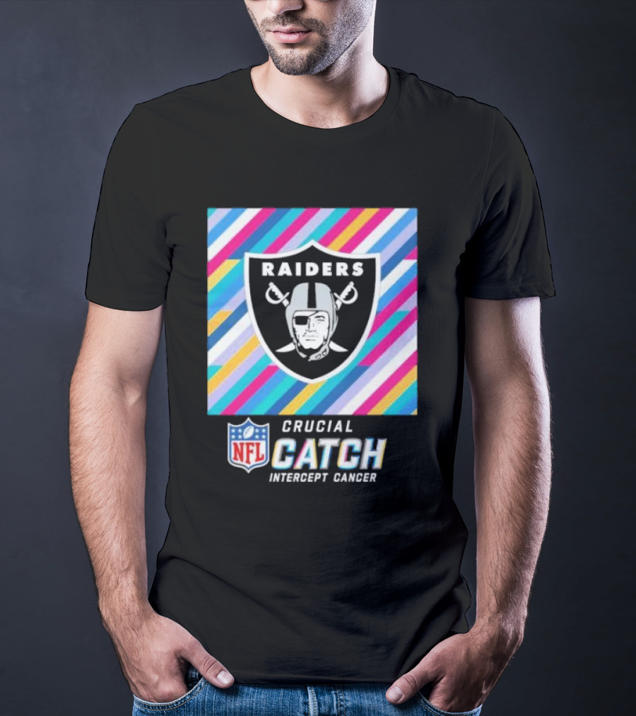 Las Vegas Raiders NFL Crucial Catch Intercept Cancer T-Shirt