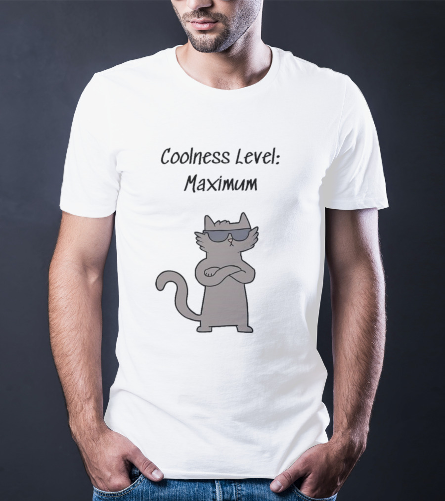 Coolness Level Maximum Swagger Cat With Sunglasses T-Shirt