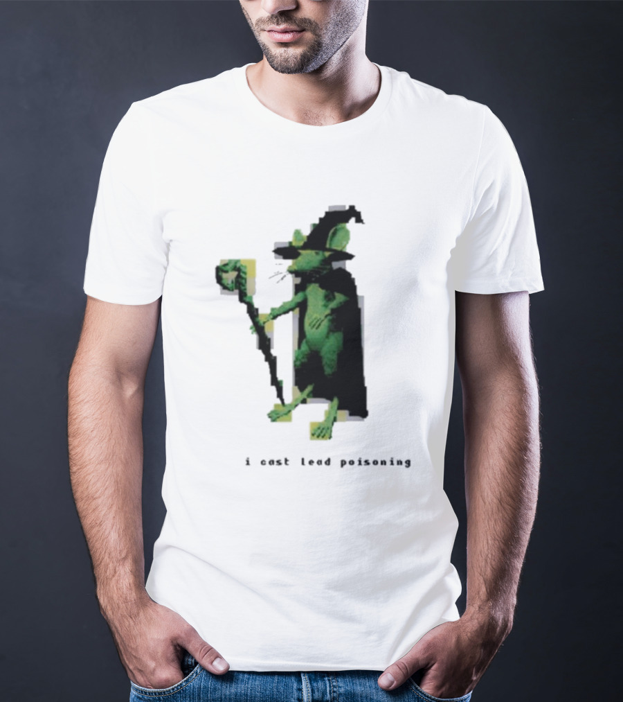I Cast Lead Poisoning Green Pixel Art Wizard Mouse T-Shirt