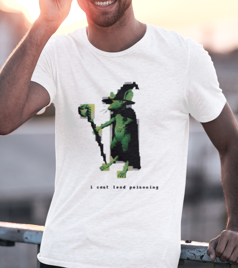 I Cast Lead Poisoning Green Pixel Art Wizard Mouse T-Shirt