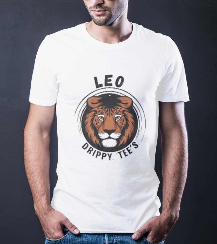 LEO Drippy Tee’s Fierce Lion Head T-Shirt