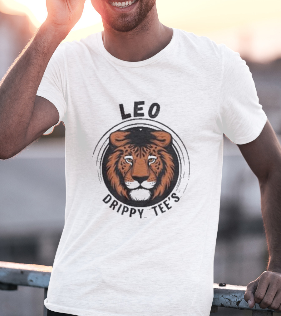 LEO Drippy Tee’s Fierce Lion Head T-Shirt