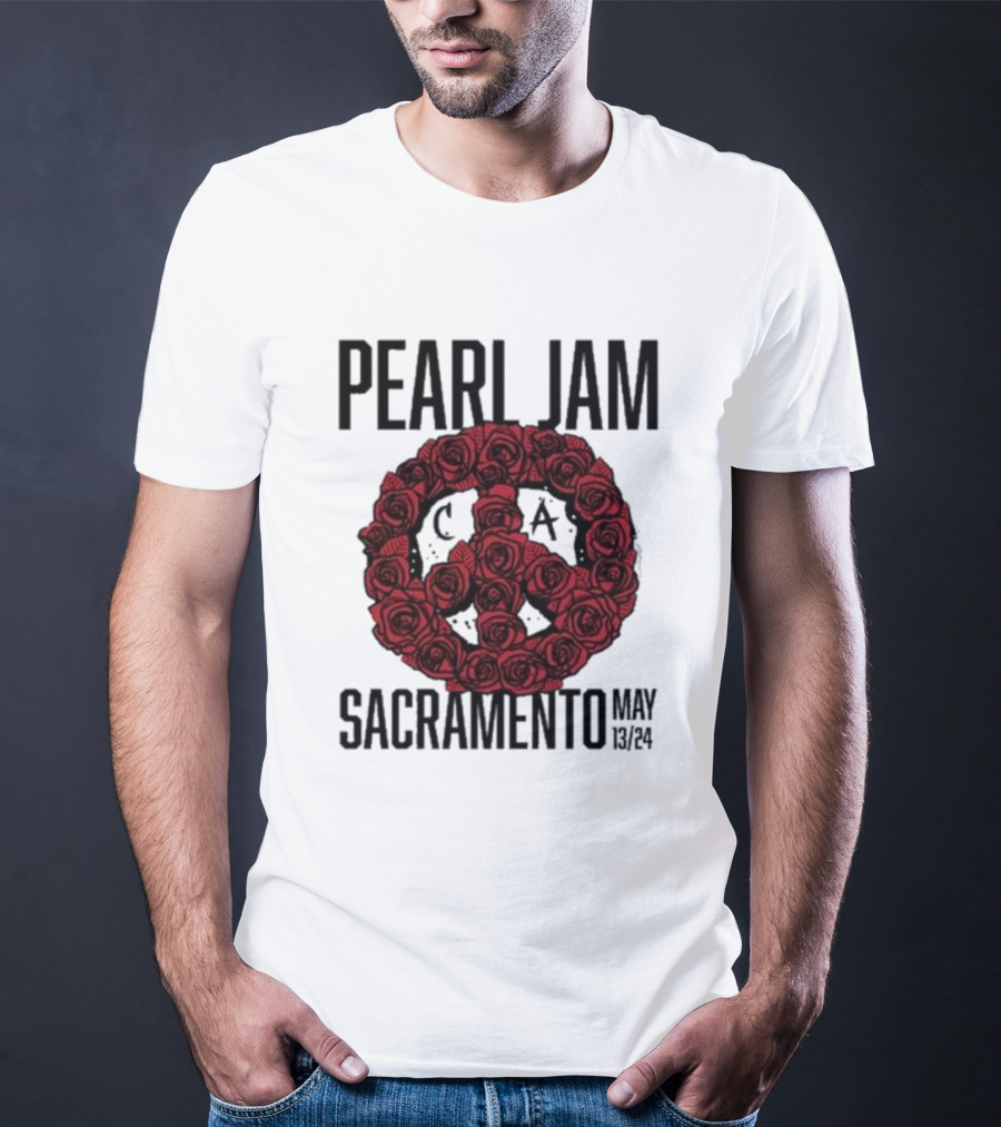 Pearl Jam Sacramento May 13 24 Roses Peace T-Shirt
