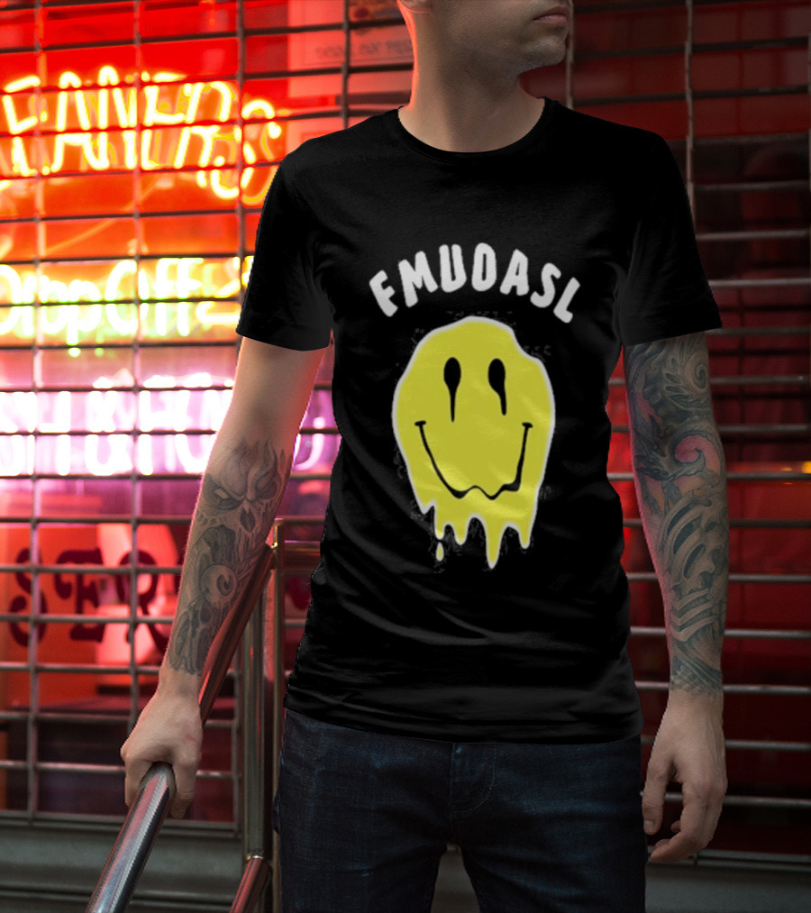 FMUOASL Dripping Smiley Face T-Shirt