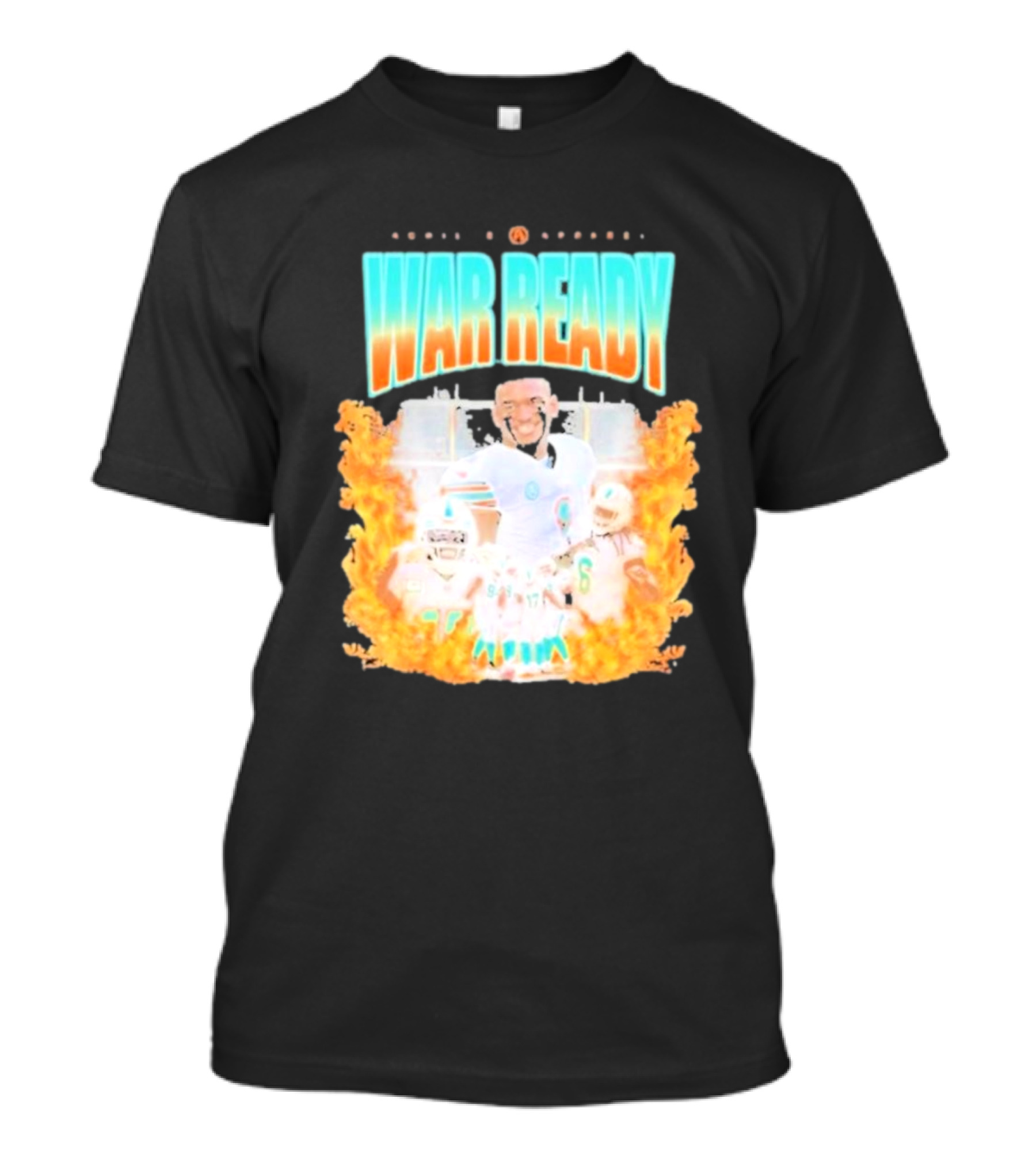 Waddle And Associates War Ready Miami Football Flame Burst T-Shirt