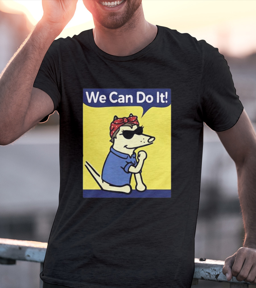 We Can Do It Teddy The Dog Rosie The Riveter T-Shirt