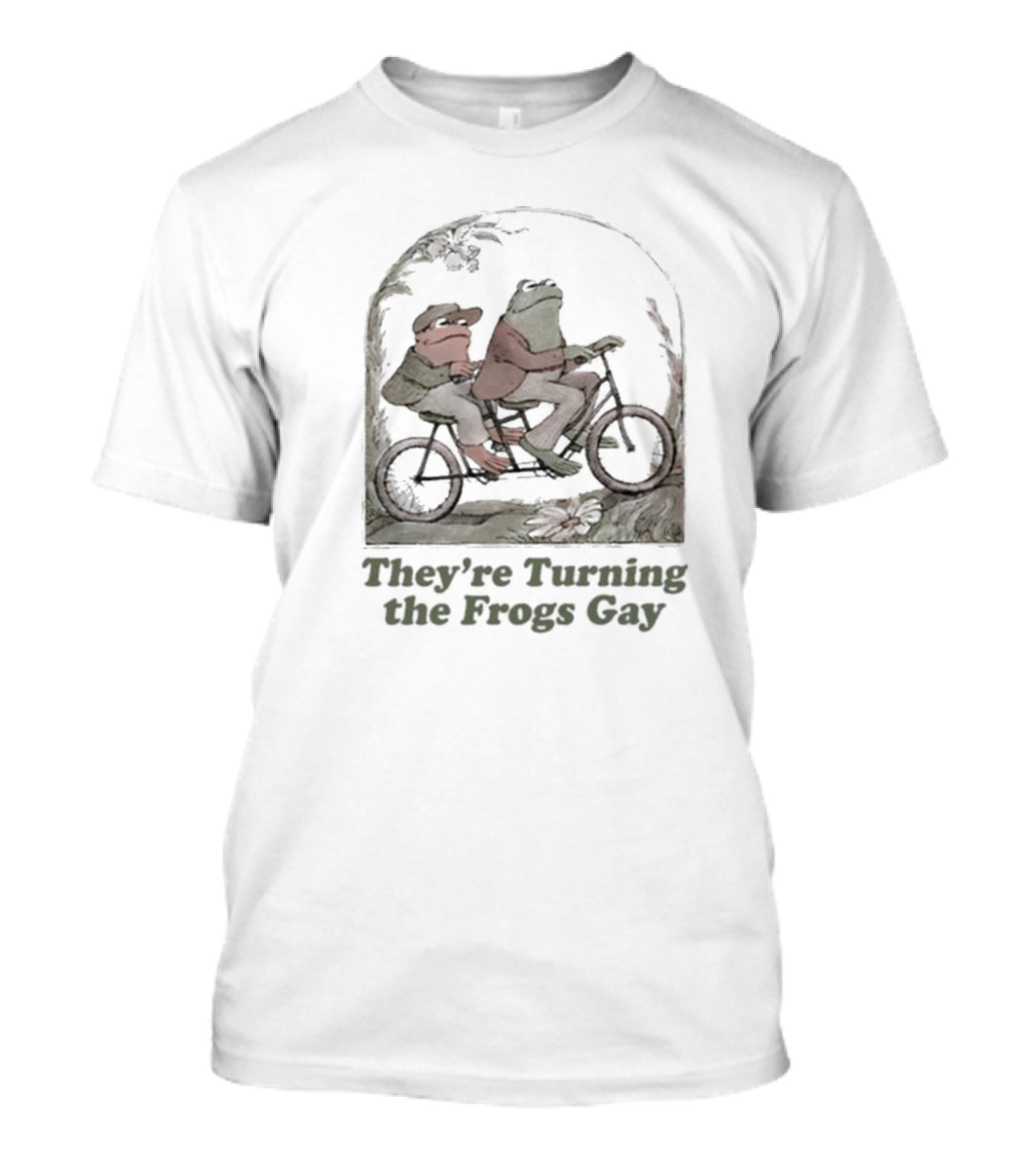 Frog Friends Riding A Bicycle Adventure: They're Turning The Frogs Gay T-Shirt