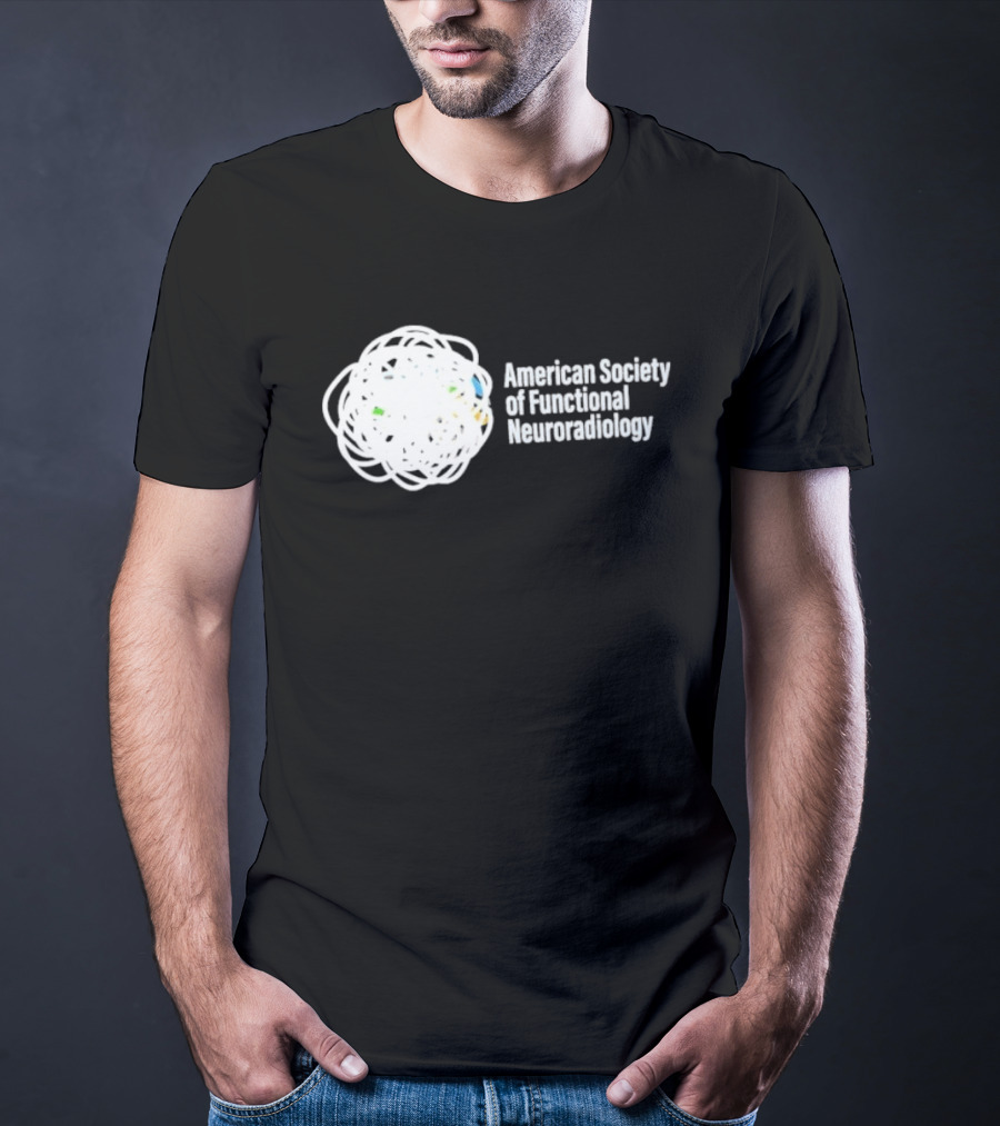 American Society Of Functional Neuroradiology Logo With Abstract Brain T-Shirt