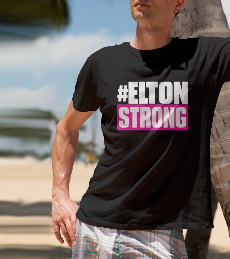 EltonStrong Pink And White Bold Text Design For Bayley Fans T-Shirt