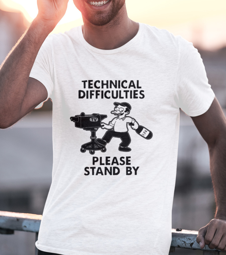 Technical Difficulties Please Stand By Camera Man TV T-Shirt