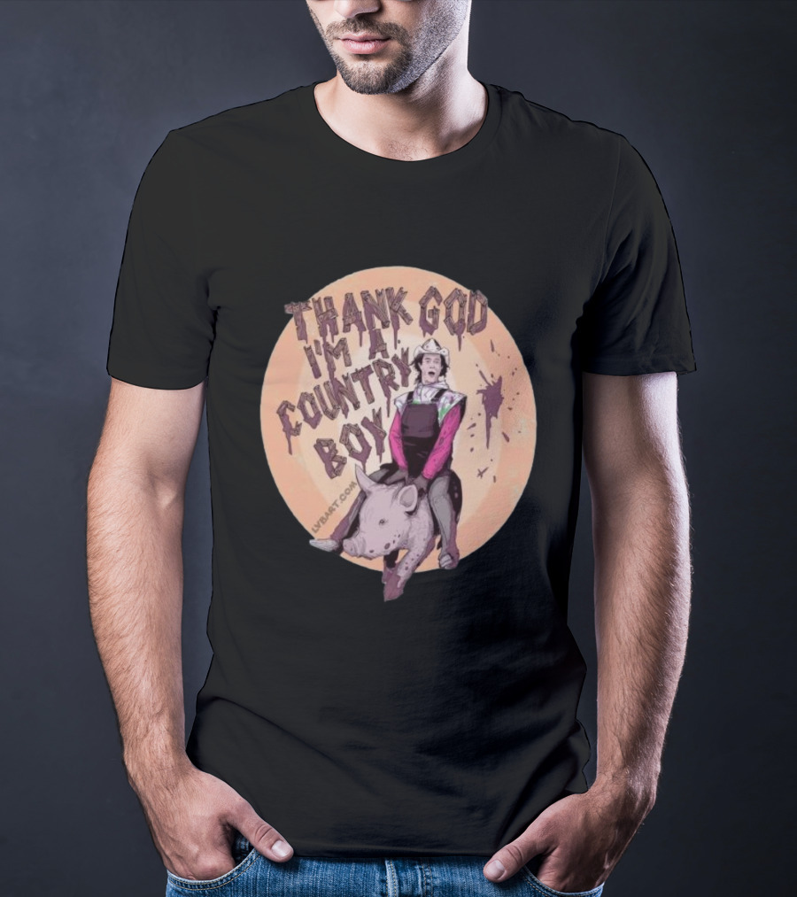 Thank God I'm A Country Boy Riding Pigman T-Shirt