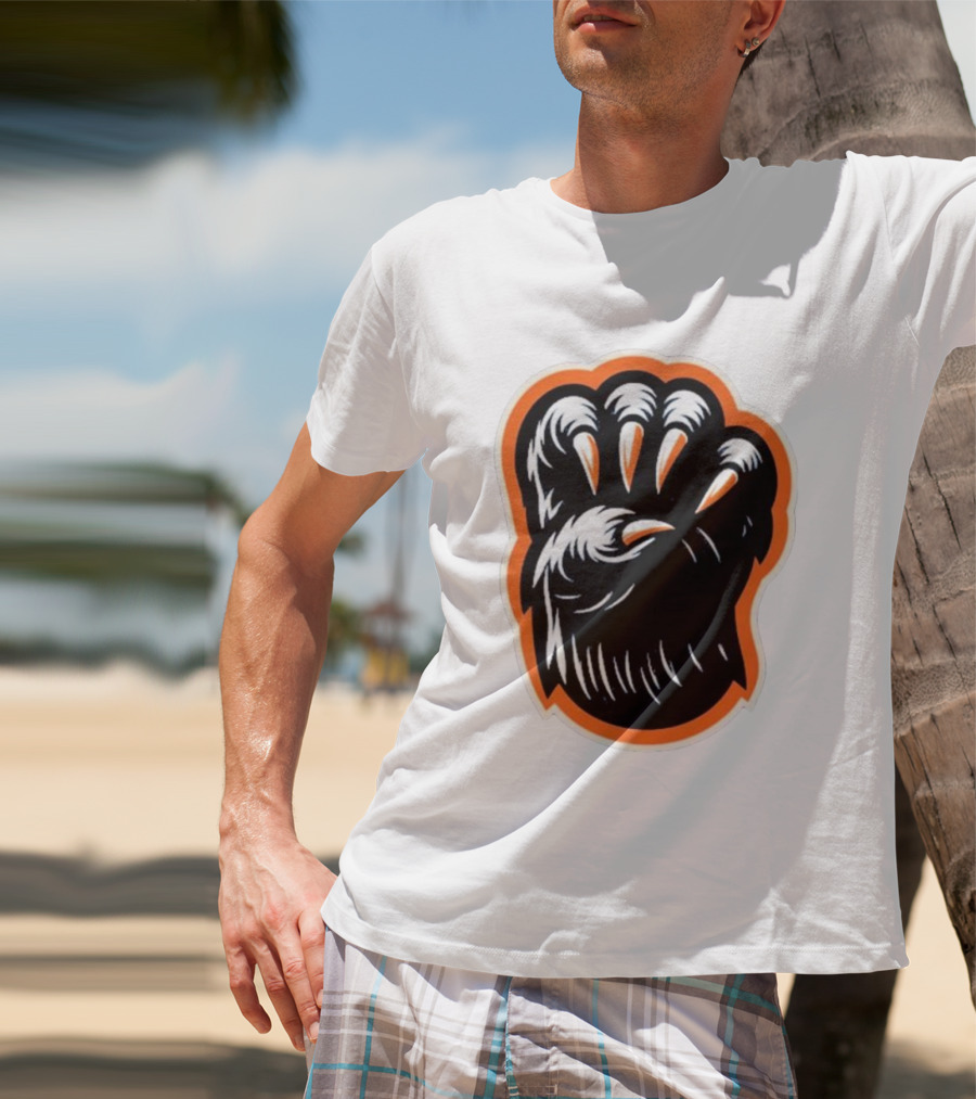 The Claw Foot Horror Paws Black Orange T-Shirt