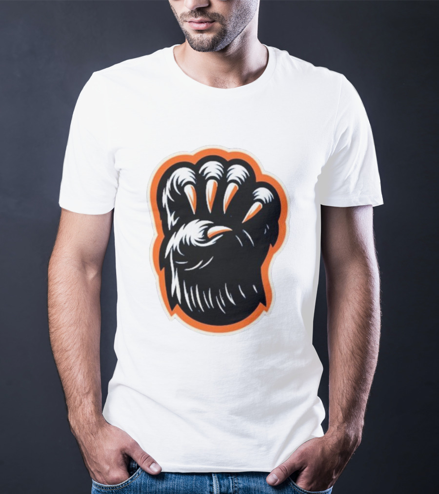 The Claw Foot Horror Paws Black Orange T-Shirt