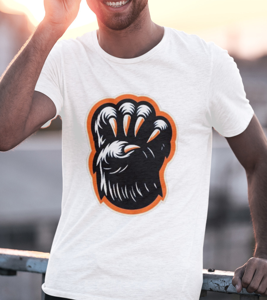 The Claw Foot Horror Paws Black Orange T-Shirt