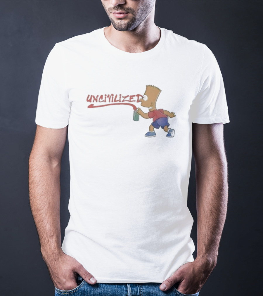 Uncivilized El Barto Graffiti Spray Can Iconic Character T-Shirt