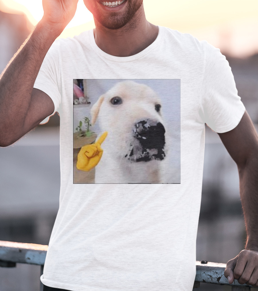 Mewing Cringe Cute Dog Meme Emoji Interaction T-Shirt