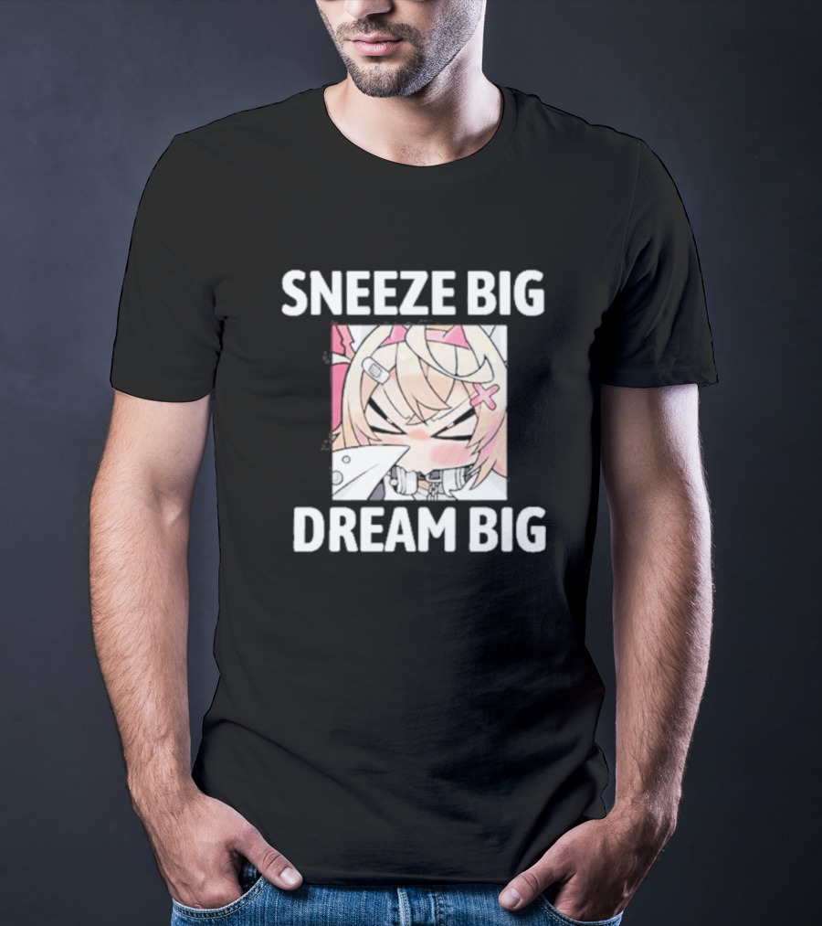 Sneeze Big Dream Big Mococo Anime Style Character T-Shirt