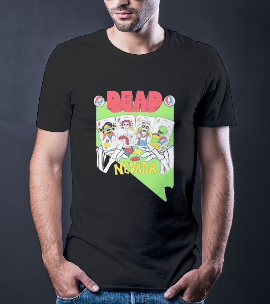 Dead Nevada United States Playing Cards Skeleton Hands T-Shirt